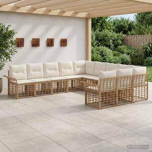 Maison Exclusive – Vonkajšia sedacia súprava, 11 kusov. Prírodný, krémovo biely polyester