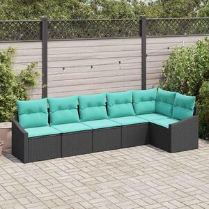 Maison Exclusive – Sedacia súprava, 6 kusov, čierna [syntetický materiál]: Polyratan