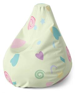 Sablio Sedací vak Pear Srdiečka a špirály XL - 70 x 95 x 15 cm