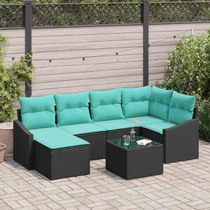 Maison Exclusive – Sedacia súprava, 7 kusov, čierna [syntetický materiál]: Polyratan