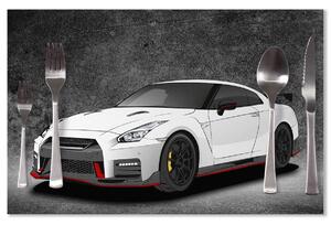 Sablio Prestieranie Nissan GTR 35 Sivý: 40x30cm