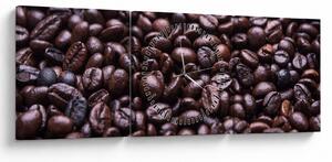 Obraz kávových zŕn (s hodinami) (90x30 cm)