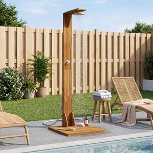 Maison Exclusive – Vonkajšia sprcha, výška 219 cm. Vyrobená z masívneho akáciového dreva a nehrdzavejúcej ocele. Prírodný dizajn