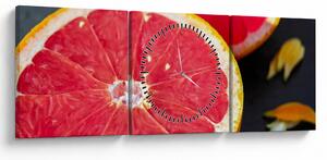 Obraz rozkrojených grapefruitov (s hodinami) (90x30 cm)