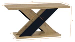 Konferenčný stolík Xalin (lesk čierny + kameň). Vlastná spoľahlivá doprava až k Vám domov. 1055276