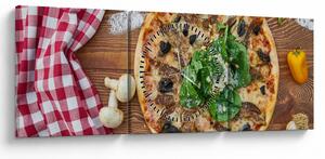 Obraz pizze (s hodinami) (90x30 cm)