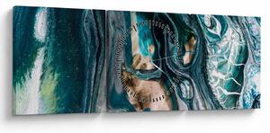 Obraz abstrakcie (s hodinami) (90x30 cm)