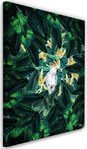 Obraz na plátne Diamantový papagáj v listoch - Rubiant Rozmery: 40 x 60 cm