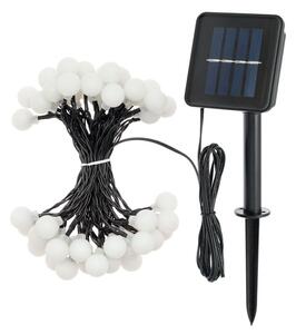 ACA Lighting LED solárne guľôčky, 30 LED, 4,35m+2m, studená biela, IP44, 2 funkcie
