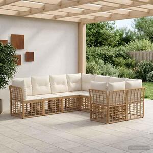 Maison Exclusive – Vonkajšia sedacia súprava, 8 kusov. Prírodný, krémovo biely polyester