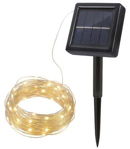 ACA Lighting LED solárna reťaz, 200 LED, 20m+2m, teplá biela,IP44, 8 funkcií