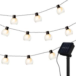 ACA Lighting LED solárne poháre, 11 LED, 2,30m+0,50m, teplá biela,IP44