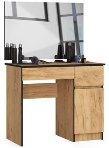 Toaletný stolík so zrkadlom CLP P-2/SL 900x600 pravý, dub craft