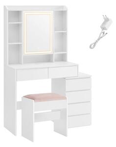 Toaletný stolík s taburetkou a LED osvetlením RDT125W01