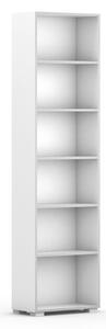 Knižnica SILVER LINE, 1 stĺpec, 2230 x 600 x 400 mm, biela