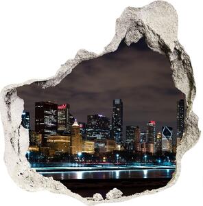 Foto fotografie diera na stenu Chicago v noci nd-p-62338731