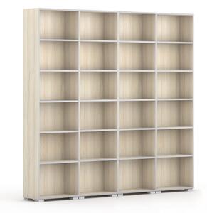 Knižnica SILVER LINE, 4 stĺpce, 2230 x 2400 x 400 mm, dub prírodný