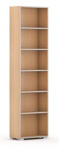 Knižnica SILVER LINE, 1 stĺpec, 2230 x 600 x 400 mm, buk