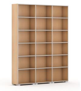 Knižnica SILVER LINE, 3 stĺpce, 2230 x 1800 x 400 mm, buk