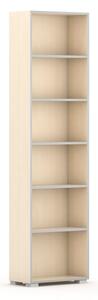 Knižnica SILVER LINE, 1 stĺpec, 2230 x 600 x 400 mm, breza