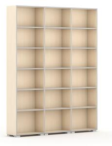 Knižnica SILVER LINE, 3 stĺpce, 2230 x 1800 x 400 mm, breza