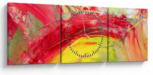 Obraz abstrakcie - maľba (s hodinami) (90x30 cm)