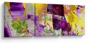 Obraz abstrakcie - maľba (s hodinami) (90x30 cm)
