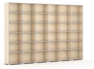 Knižnica SILVER LINE, 6 stĺpcov, 2230 x 3600 x 400 mm, breza