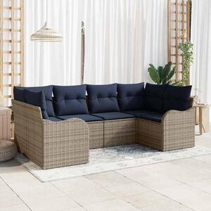 Maison Exclusive – Sedacia súprava, 6 kusov, sivá [syntetický materiál]: Polyratan