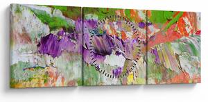 Obraz abstrakcie - maľba (s hodinami) (90x30 cm)