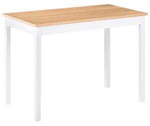 Jedálenský stôl svetlý dub MDF borovicové drevo 110 x 60 cm biele drevené nohy škandinávsky štýl kuchynský stôl