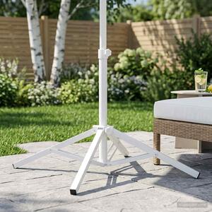 Maison Exclusive – Držiak na slnečník, biela farba, oceľ, pre stĺpik s priemerom 25-32 mm