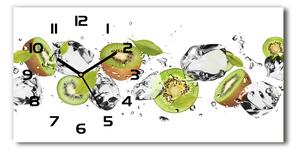 Vodorovné Moderné sklenené hodiny na stenu Kivi a voda