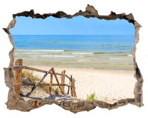 Díra 3D ve zdi nálepka Vstup na pláž nd-k-135834408