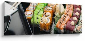 Obraz - Sushi (s hodinami) (90x30 cm)