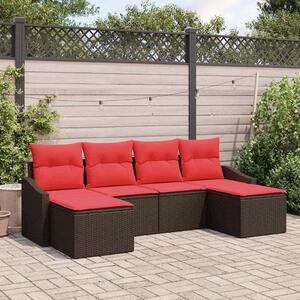 Maison Exclusive – Sedacia súprava, 6 kusov, hnedá [syntetický materiál]: Polyratan