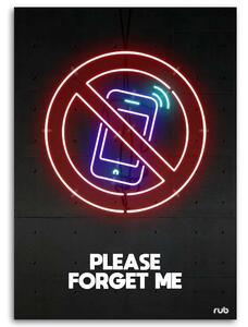 Obraz na plátne Zákaz používania telefónu neon - Rubiant Rozmery: 40 x 60 cm