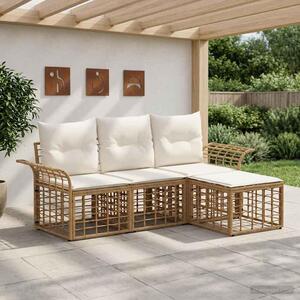 Maison Exclusive – Vonkajšia sedacia súprava, 4 kusy. Prírodný, krémovo biely polyester