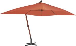 Maison Exclusive – Slnečník s dreveným nosníkom, 400 x 300 cm, farba terakota
