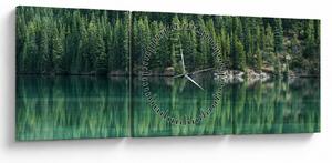 Obraz - Ihličnany pri jazere (s hodinami) (90x30 cm)