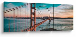 Obraz- Golden Gate, San Francisco (s hodinami) (90x30 cm)