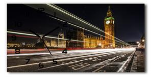 Vodorovné Sklenené hodiny na stenu tiché Big Ben Londýn