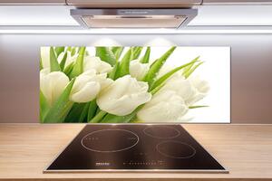 Panel do kuchyne Biele tulipány pl-pksh-125x50-f-49549577
