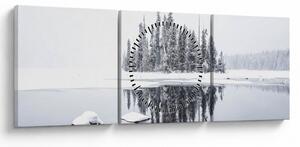 Obraz- Bolo bielo (s hodinami) (90x30 cm)
