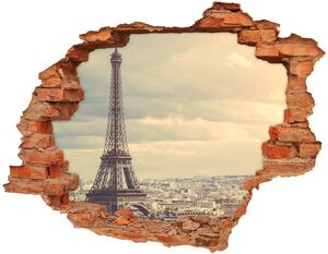 Fotoobraz diera na stenu Eiffelova veža v paríži