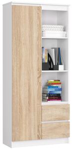 Regál R 80 cm CLP R1, biely / sonoma