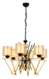 Závesný luster na reťazi VARANA 6xE27/40W/230V čierna/zlatá