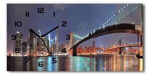 Vodorovné Sklenené hodiny na stenu Manhattan New York