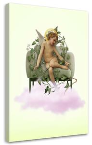 Obraz na plátne Anjel na zelenej stoličke - Jose Luis Guerrero Rozmery: 40 x 60 cm