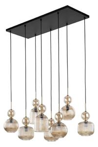 Závesný luster SOPHIA na lanku 8xE14/10W/230V čierna/dymovo-béžová